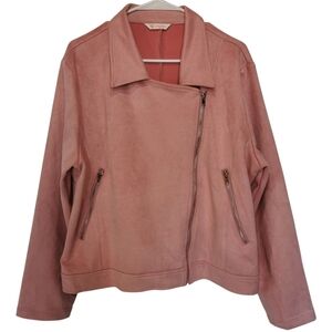 Kirundo *Flaw* Pink Faux Suede Zip Front Moto Jacket - Sz XL Open To Offers